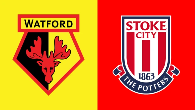The Watford and Stoke City club badges