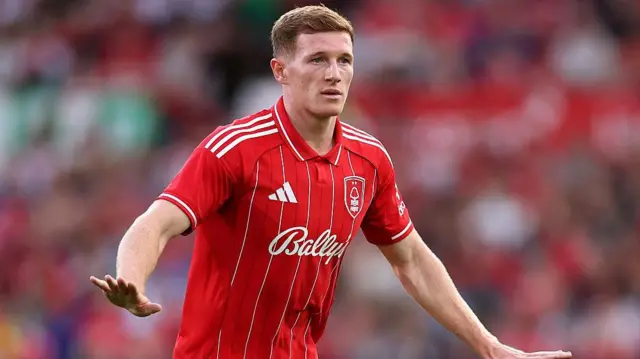Elliot Anderson of Nottingham Forest in action during the pre-season friendly match between Nottingham Forest v Al Qadsiah at City Ground