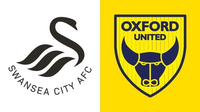 Side-by-side of Swansea City and Oxford United club badges