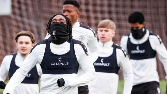 St Mirren players in training