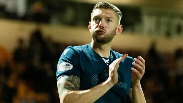 Motherwell's Liam Gordon at full time during a William Hill Premiership match between Motherwell and Celtic at Fir Park