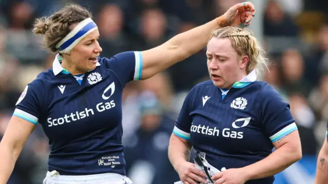 Rachel Macolm, left, captains the Scotland squad that includes Lana Skeldon
