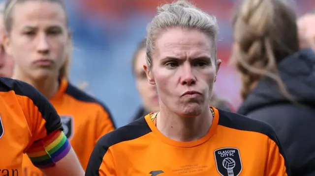 Glasgow City's Jo Love at full time during the Scottish Gas Women's Scottish Cup Final between Rangers and Glasgow City at Hampden Park