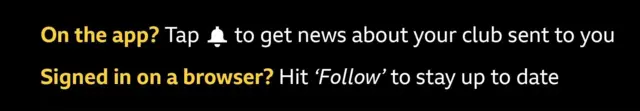 Tap the notification bell to get news about your club sent to you if you're on the app. Hit 'follow' to stay up to date if you're signed in on a browser.