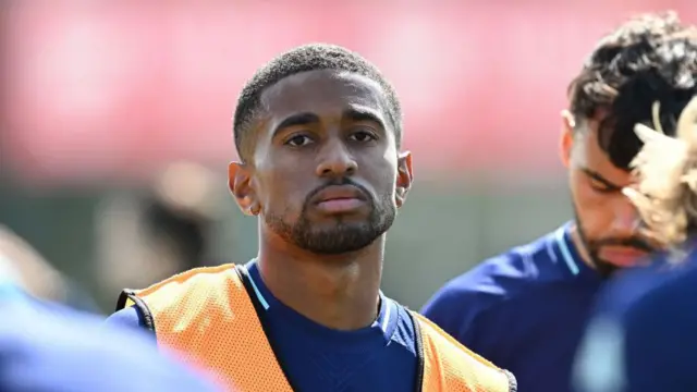 Reiss Nelson of Arsenal during a training session at Sobha Realty Training Centre on August 23, 2024