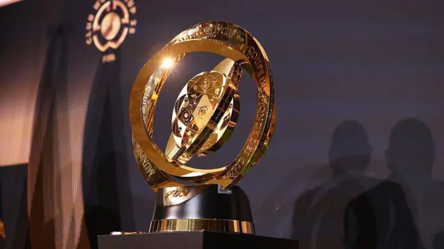 General view of the Club World Cup trophy