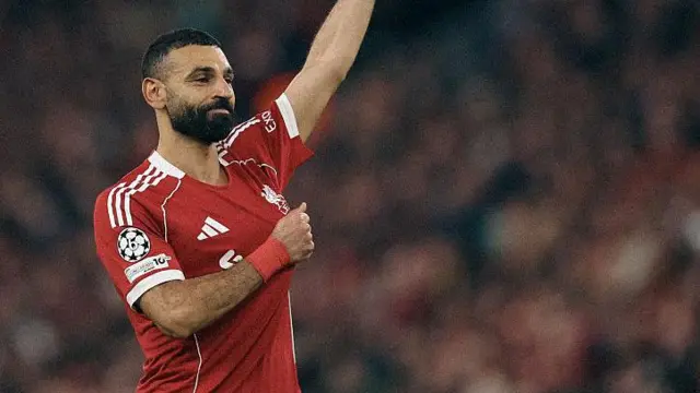 Mohamed Salah celebrates