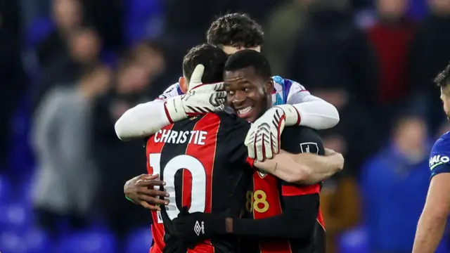 Bournemouth players celebrate win