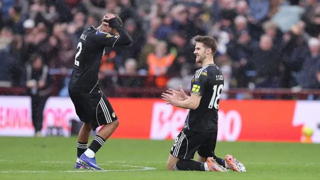 Anton Stach and Jayden Bogle celebrate