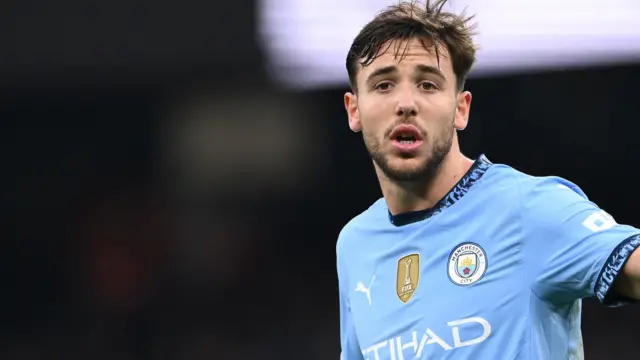 Nico Gonzalez in action for Manchester City