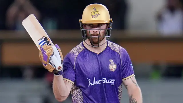 Phil Salt of Abu Dhabi Knight Riders celebrates his half-century