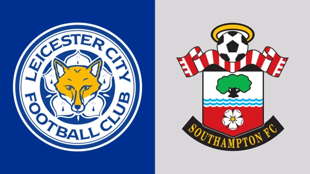 Side-by-side of Leicester City and Southampton club badges