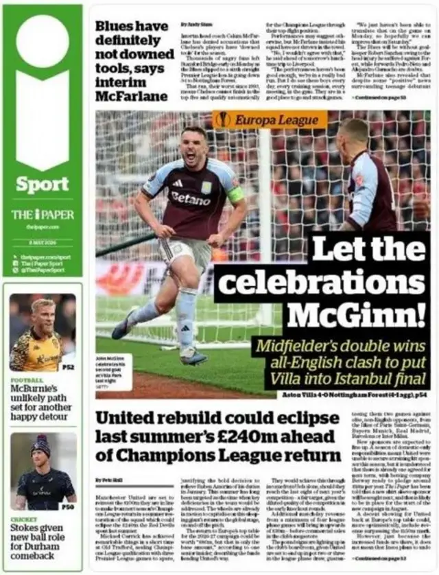 The i Paper back page.

