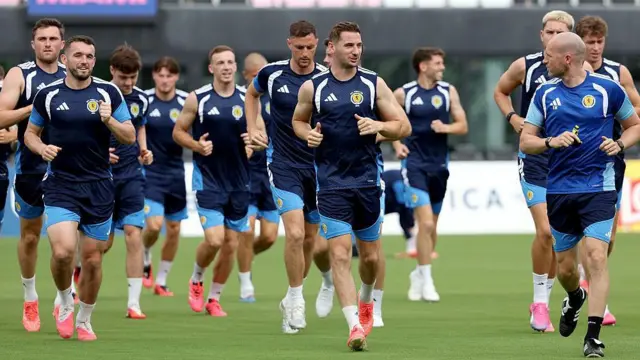 Scotland squad in training