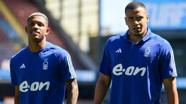 Danilo and Murillo look on before a Nottingham Forest match