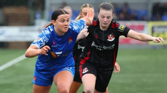 Lisburn Ladies in action against Crusaders 