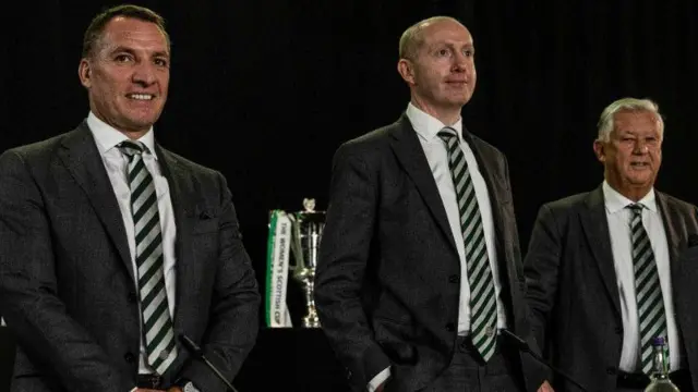 Brendan Rodgers, Michael Nicholson and Peter Lawwell