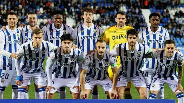 A Leganes team picture before a game last season 