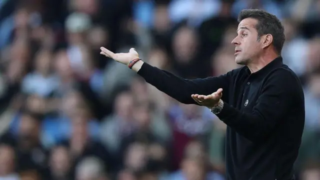 Marco Silva Manager of Fulham looks disappointed & dejected during the Premier League match between Fulham FC and Aston Villa FC at Craven Cottage