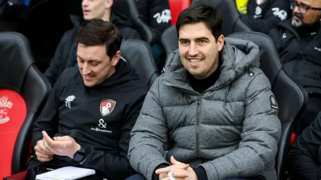 Assistant  Tommy Elphick with Head Coach Andoni Iraola