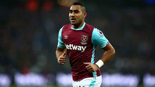 Dimitri Payet playing for West Ham United