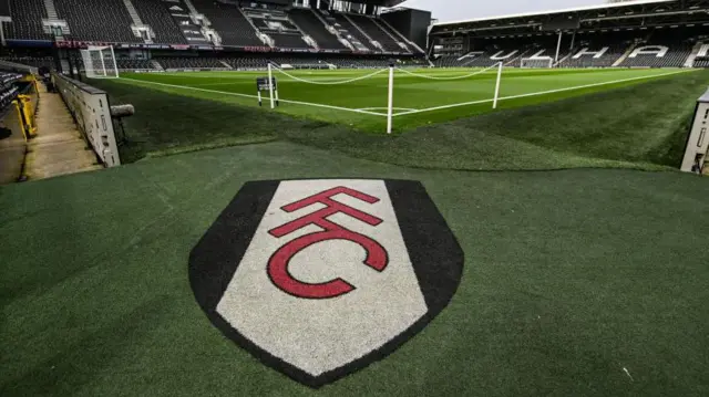 General view of Fulham flag at side of pitch