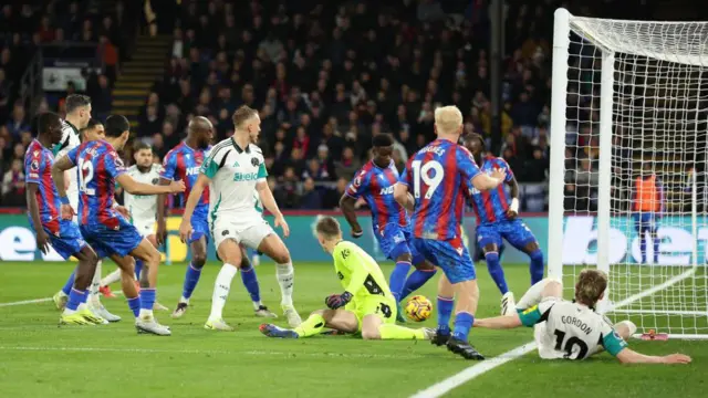  Marc Guehi of Crystal Palace scores an own goal against Newcastle