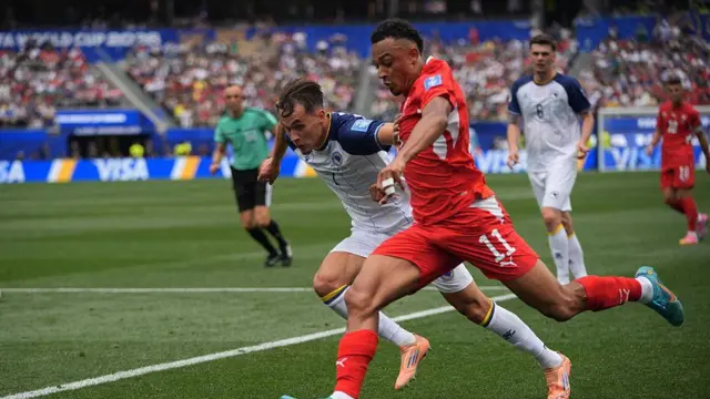 Dan Ndoye in action for Switzerland