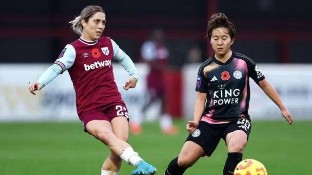 West Ham's Katrina Gorry during her side's win against Leicester City.