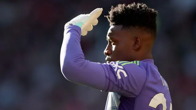 Andre Onana playing for Manchester United