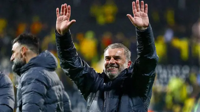 Ange Postecoglou celebrates against Bodo/Glimt