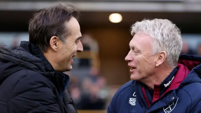 Julen Lopetegui  embraces David Moyes