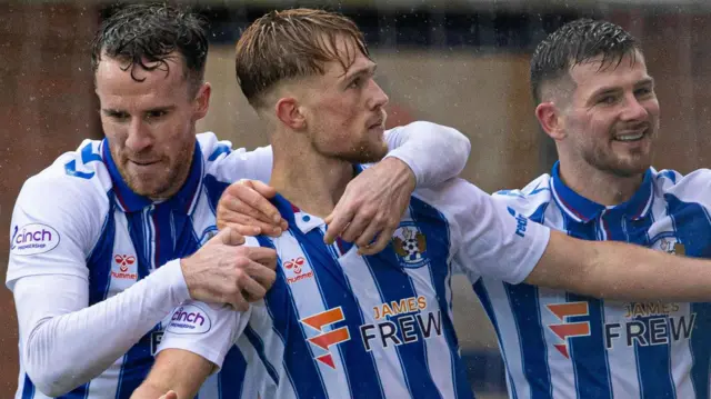 David Watson celebrates scoring against St Mirren