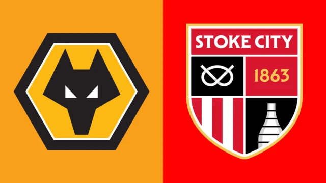 The Wolves and Stoke City club crests side by side