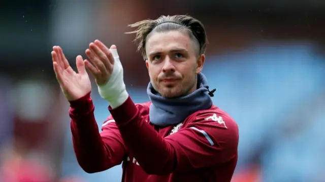 Jack Grealish applauds Aston Villa fans