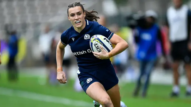 Francesca McGhie in action for Scotland