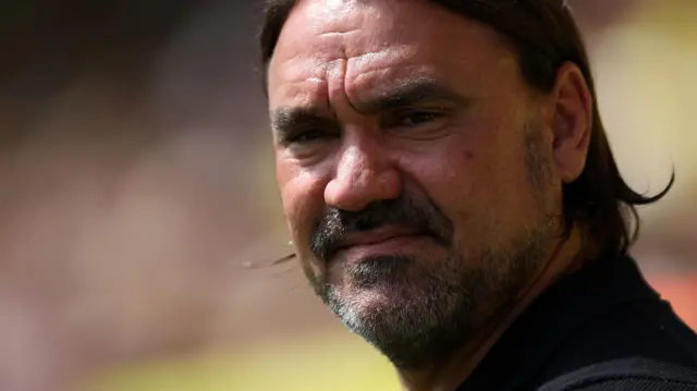 Daniel Farke looks on