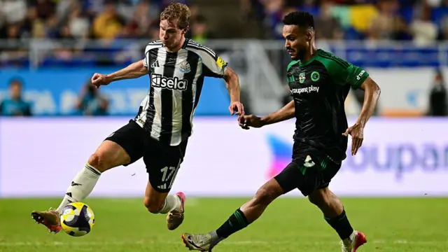 Emil Krafth on the ball for Newcastle 