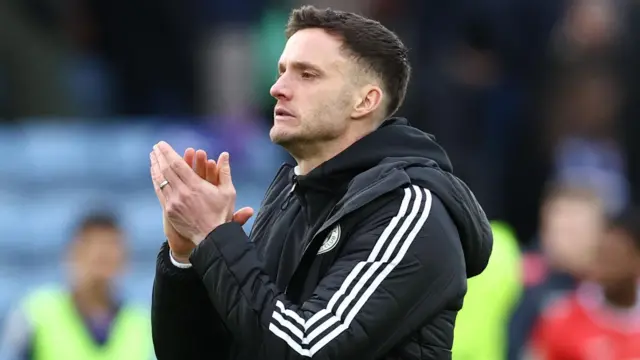 Andy King applauds the Leicester fans after their loss to Charlton.
