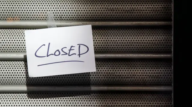 General view of shutter with closed sign