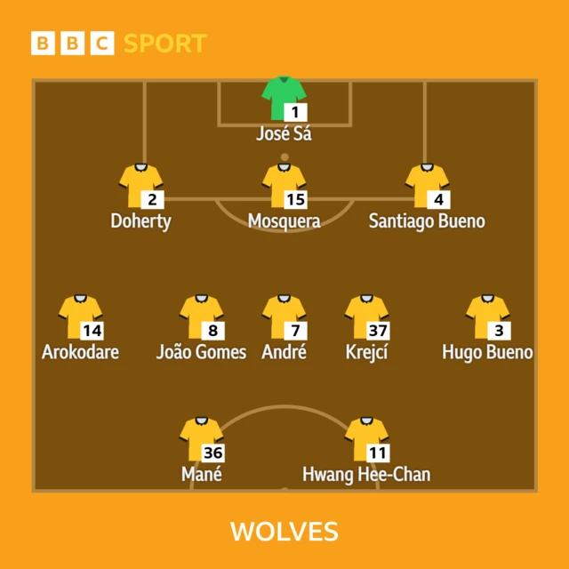 Wolves line-up graphic