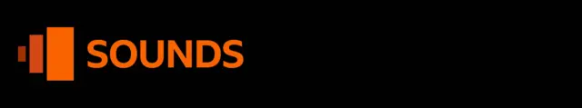 The orange BBC Sounds logo against a black background