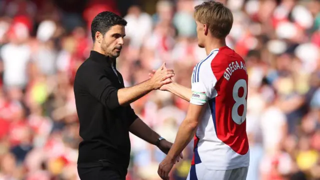 Mikel Arteta and Martin Odegaard