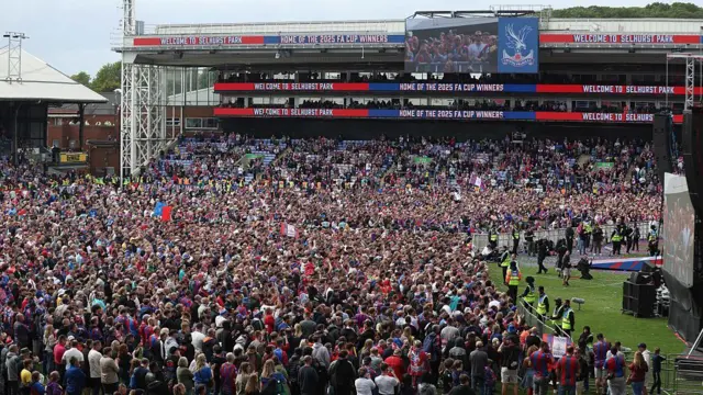 Selhurst Park for the FA Cup trophy celebrations