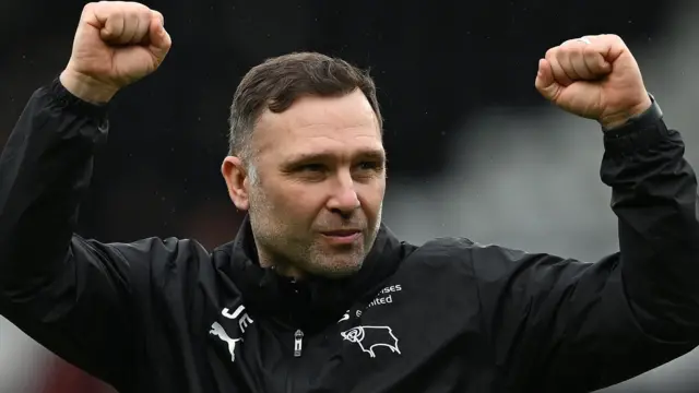 Derby boss John Eustace salutes the Rams fans
