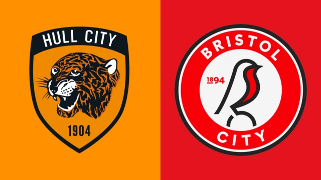 The club badges of Hull City and Bristol City side by side