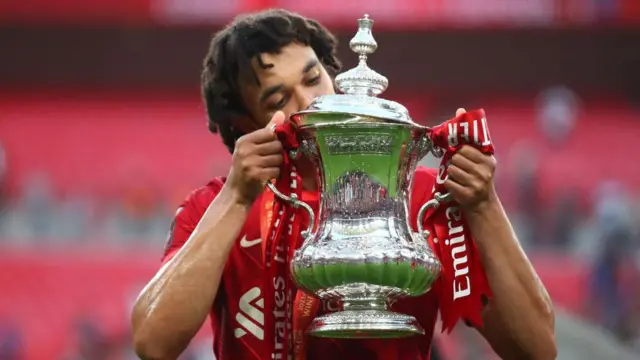 Trent Alexander-Arnold with the FA Cup