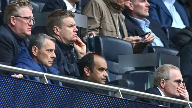 Johan Lange and Vinai Venkatesham during the Premier League match between Tottenham and Nottingham Forest