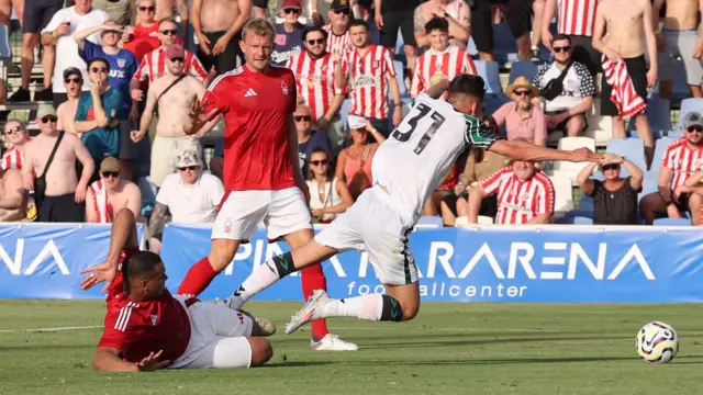 Nottingham Forest conceding a penalty in the friendly against Sunderland