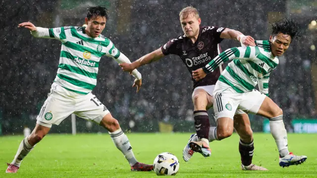 Celtic and Hearts players